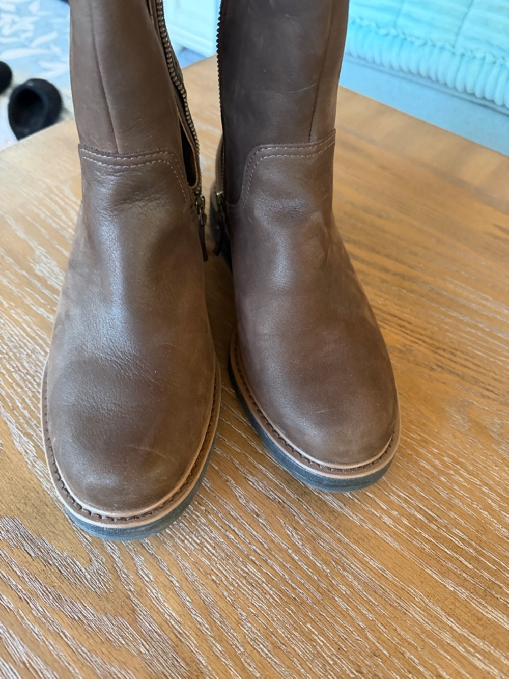 Teva Tall Chocolate Brown Leather Riding Boots - Picture 3 of 10